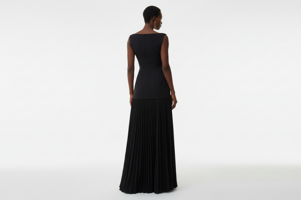 Sleeveless Pleated Maxi Dress