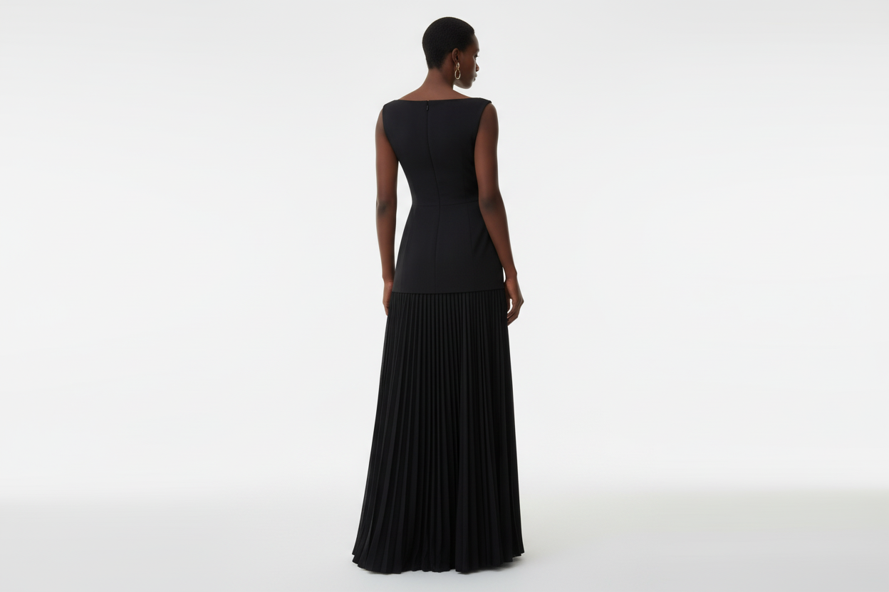 Sleeveless Pleated Maxi Dress