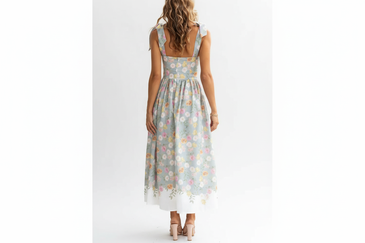 Floral Tie-Shoulder Dress