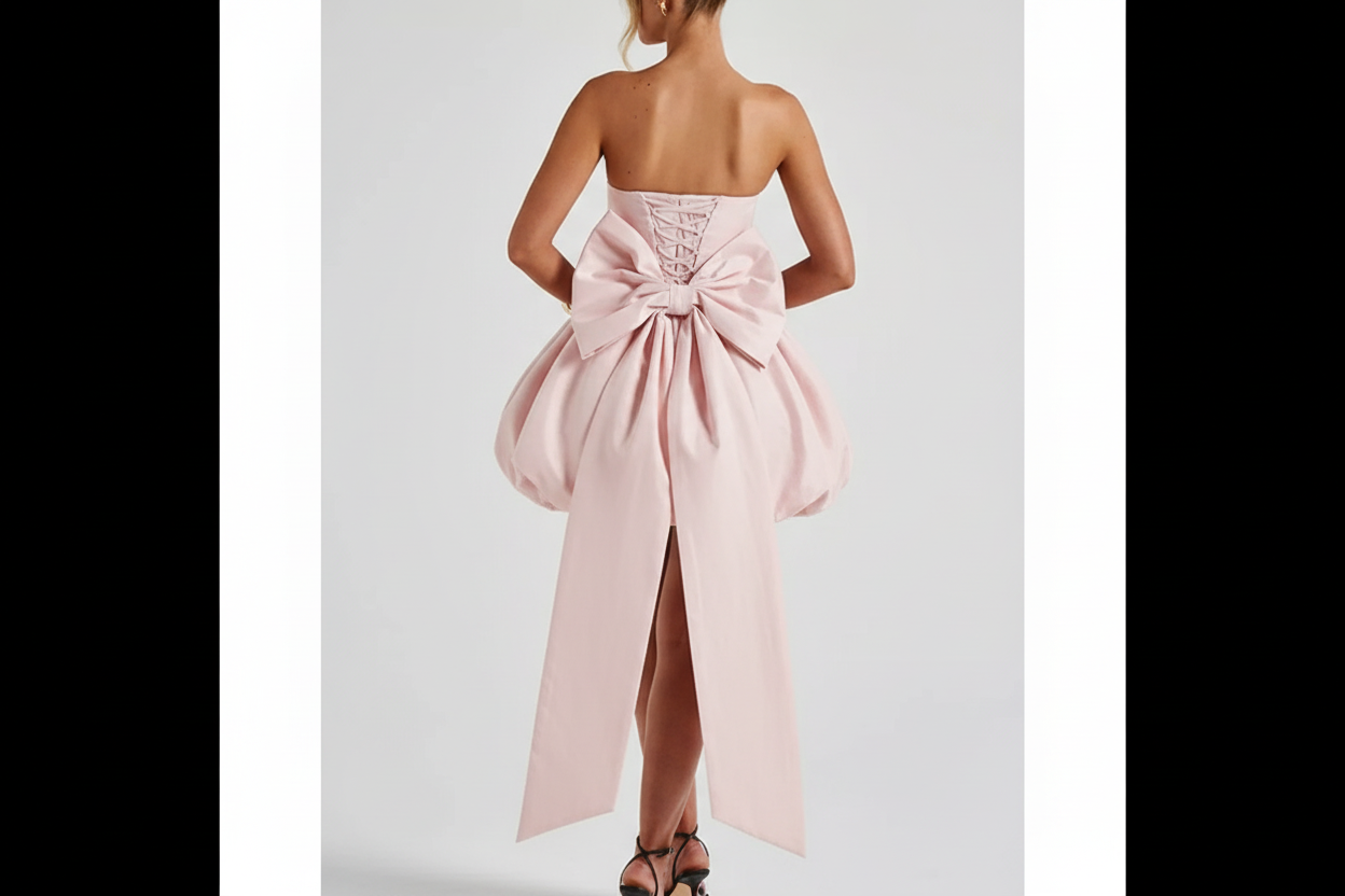 Bowknot Bubble Mini Dress