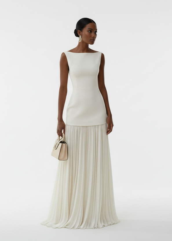 Sleeveless Pleated Maxi Dress