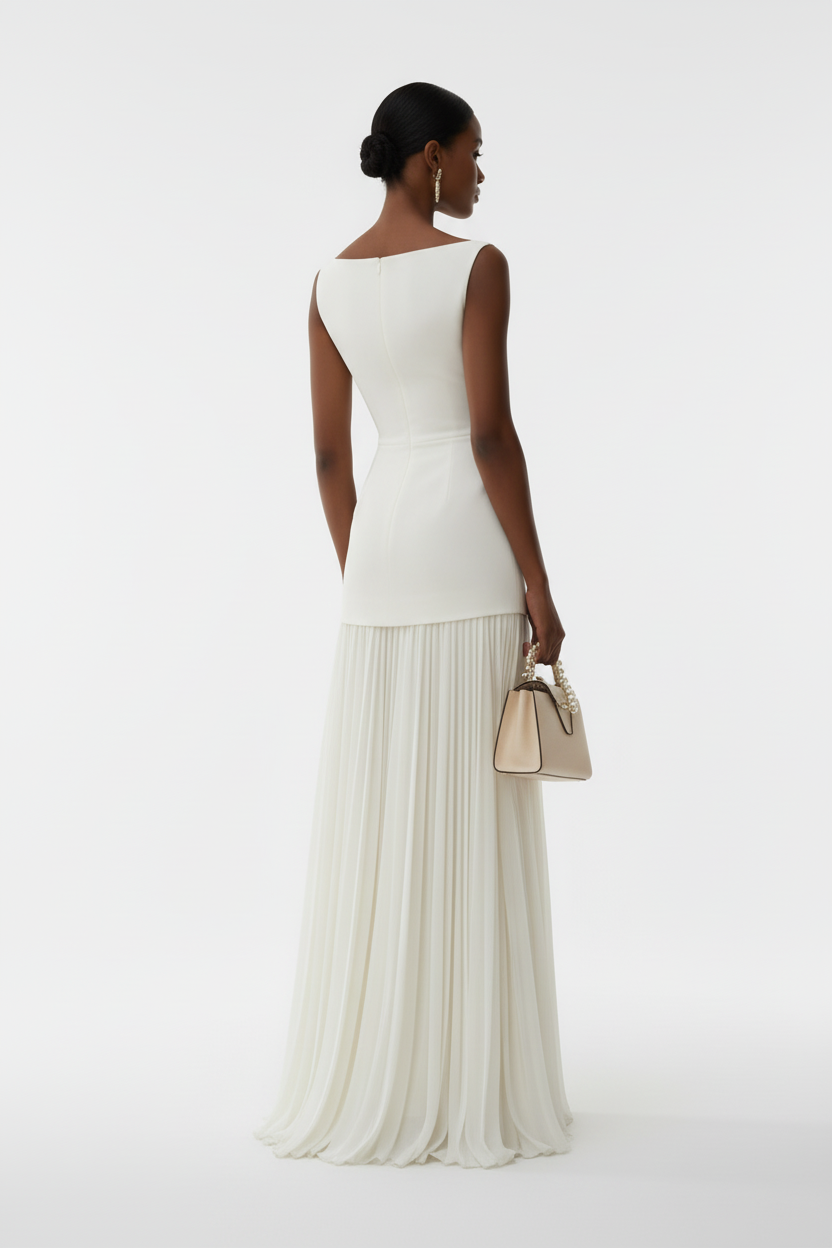 Sleeveless Pleated Maxi Dress